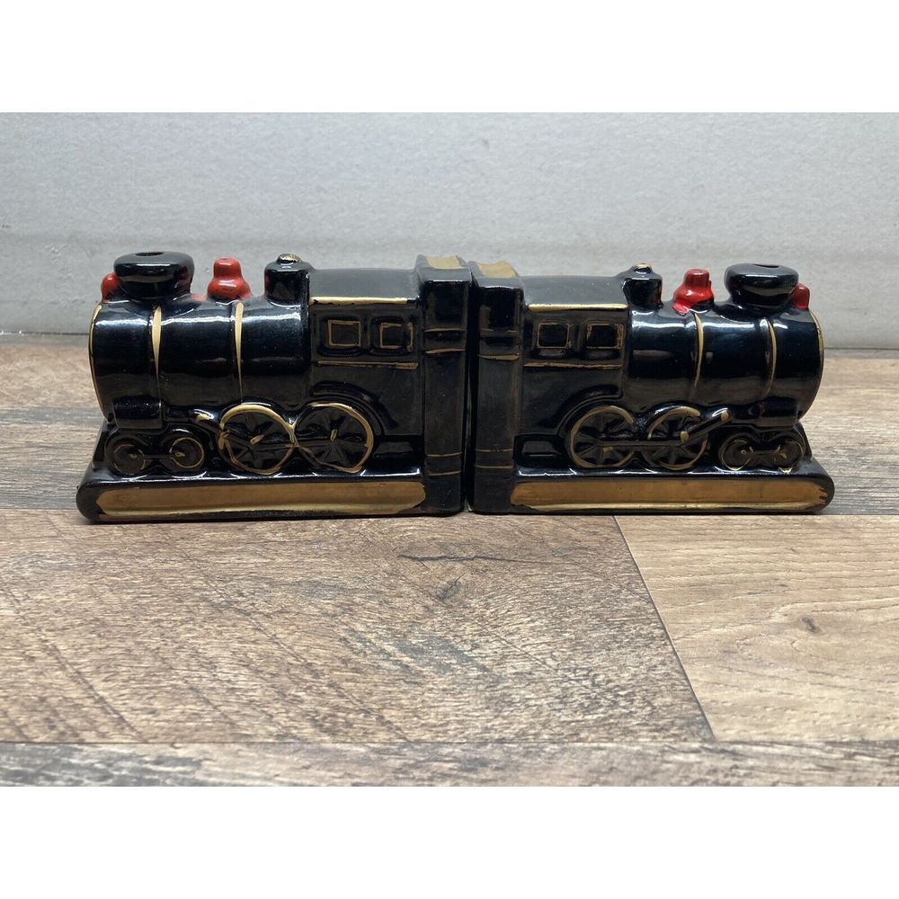 Antique bookends, Japan, train‎ and truck